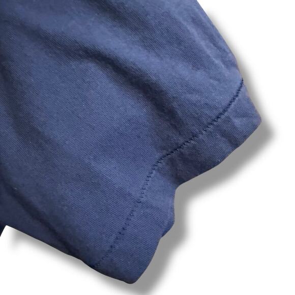 Vintage Cowboys T-Shirt Mens Single Stitch Navy Embossed Graphic 90s Tee Sz L - Picture 5 of 6